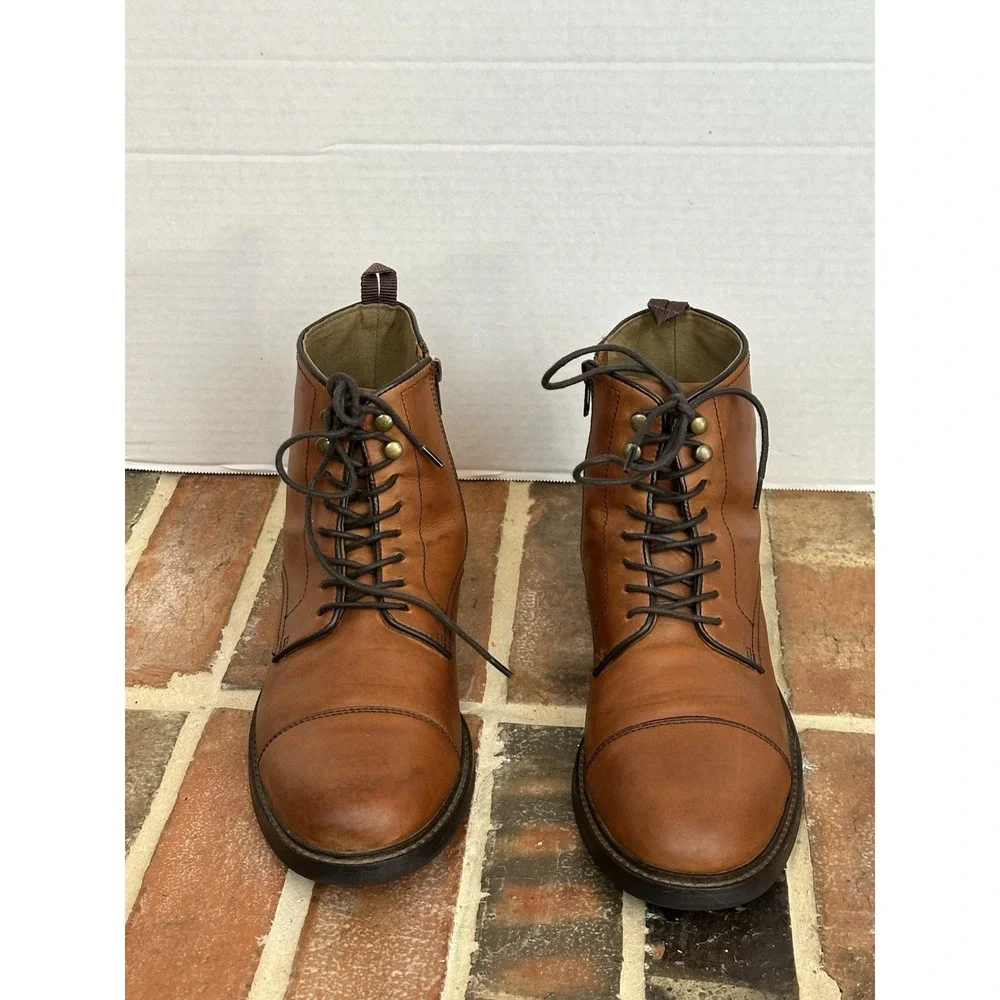 Aston Grey Mens Chukka Leather Boot Size 10.5 Brown Lace Up Ankle Boots‎